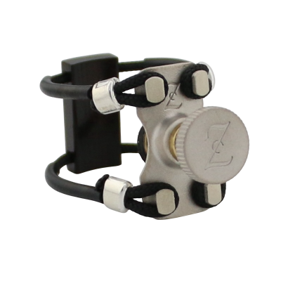 Zac ZL-4216X Top Silver Wood Ligature X-Grip - For Alto Sax Ebonite Mouthpiece, Medium Size