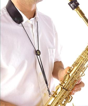 BG France Leather Alto/Tenor Sax Strap with Plastic Snap Hook - S20SH