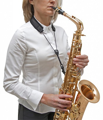 BG France Curved Soprano Sax Neck Strap XS - Padded NYLON, Snap Hook - S85 SH
