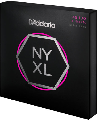 D'Addario Super Long Scale, REGULAR-Light, 45-100, Bass Guitar Strings