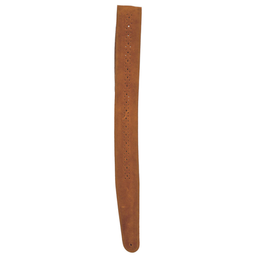 D'Addario Planet Waves Vented Leather Strap W/ Camel Suede Rosette