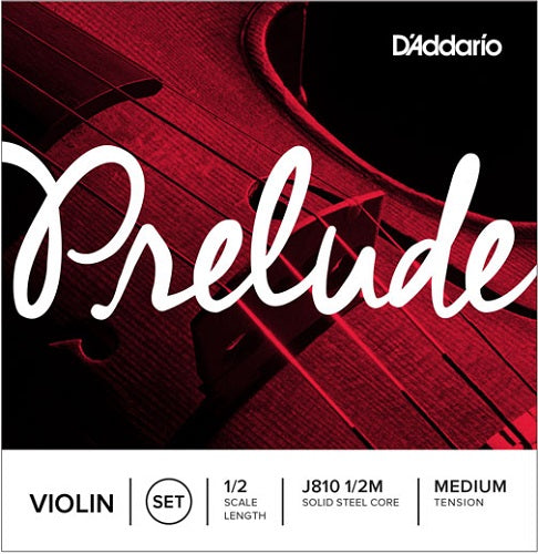 D'Addario Prelude Violin String SET, 1/2 Scale, Medium Tension