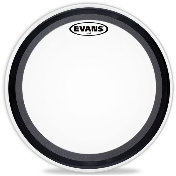Evans EMAD Coated White Bass Drum Head, 24 Inch