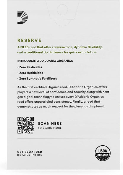 D'Addario Organic Reserve Soprano Saxophone Reeds - 10 Per Box