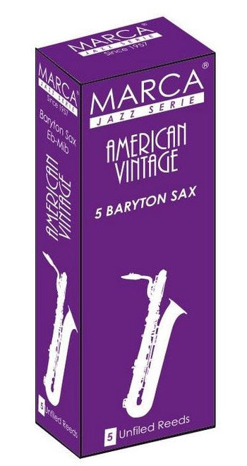 Marca American Vintage Baritone Saxophone Reeds Strength 1.5 - 5 Per Box OLD STOCK