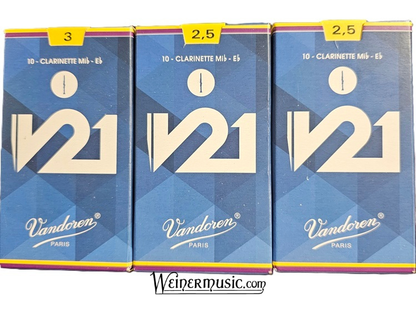 Vandoren V21 Eb Clarinet Reeds 3 Box Bulk