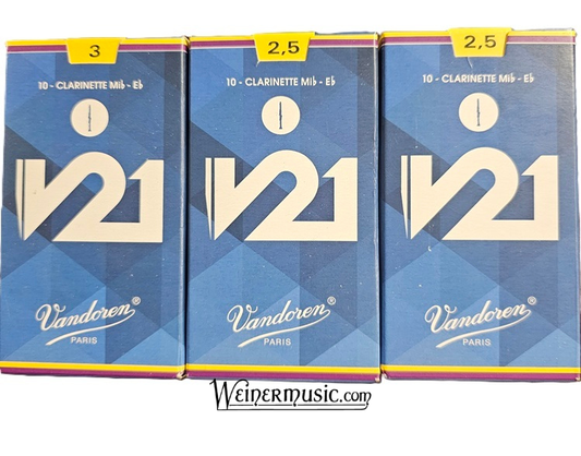 Vandoren V21 Eb Clarinet Reeds 3 Box Bulk