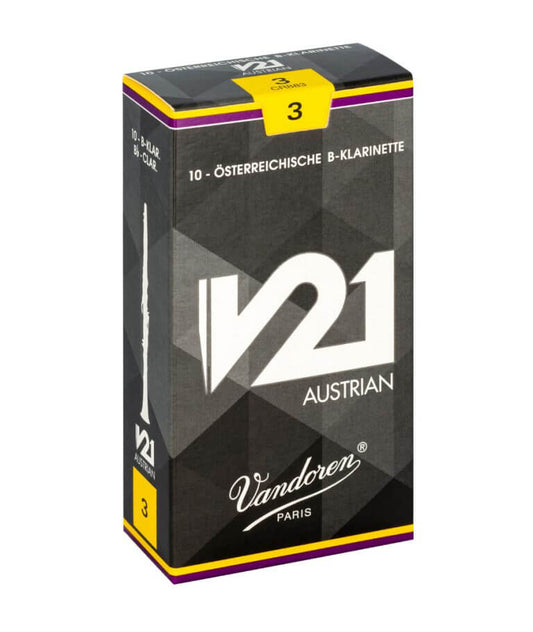 Vandoren Bb Clarinet V21 Austrian Reeds Strength #2 - Box of 10