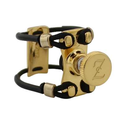 Zac ZL-3306NX New All Gold Metal Ligature X-Grip - For Bass Clarinet Mouthpiece, Medium Size