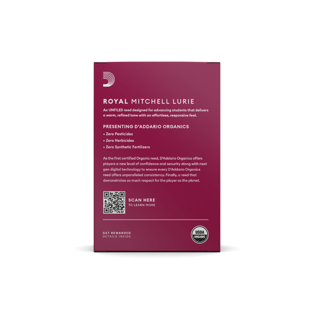 Royal Mitchell Lurie Organic Bb Clarinet Reeds Strength 1.5 10-Pack