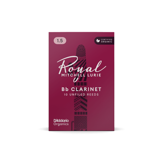 Royal Mitchell Lurie Organic Bb Clarinet Reeds Strength 1.5 10-Pack