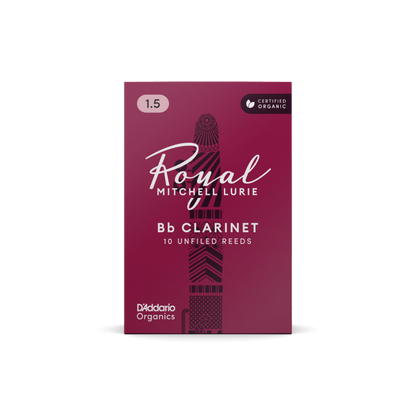 Royal Mitchell Lurie Organic Bb Clarinet Reeds Strength 1.5 10-Pack