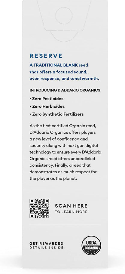D'Addario Organic Reserve Bass Clarinet Reeds - 5 Per Box
