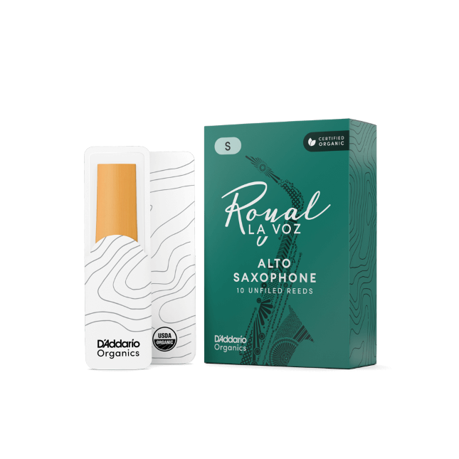 Royal La Voz Organic Alto Saxophone Reeds Medium Hard 10-Pack