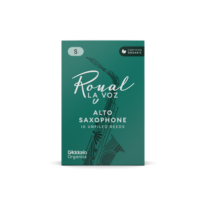 Royal La Voz Organic Alto Saxophone Reeds Medium Hard 10-Pack