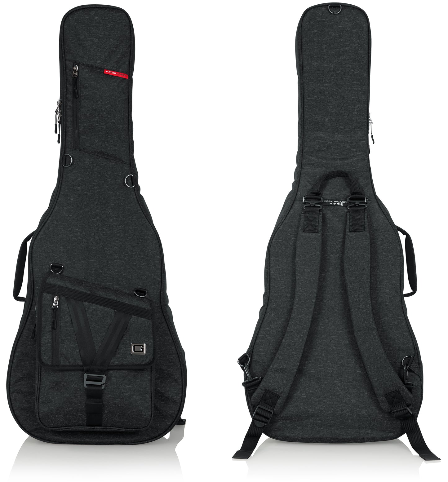 Gator Transit Series Acoustic Guitar Gig Bag- Charcoal Exterior - GT-ACOUSTIC