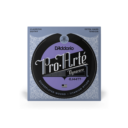 D'Addario ProArte Dynacore Classical Guitar Strings, Titanium Trebles, Extra-Hard Tension -EJ44TT