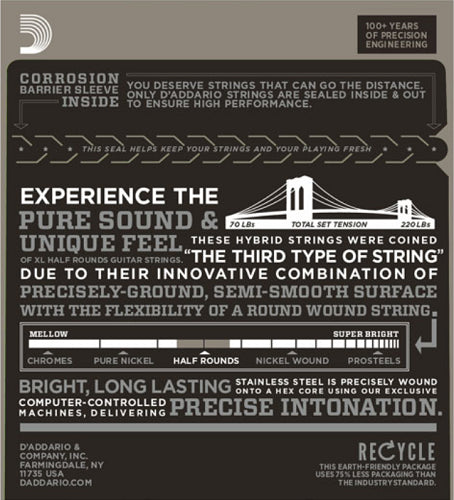 D'Addario Half Rounds, Super Light, 9-42 Electric Guitar Strings