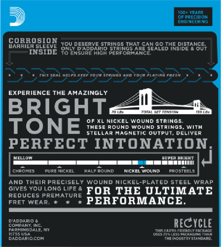 D'Addario  Nickel Wound, Jazz Medium, 13-56, Electric Guitar Strings