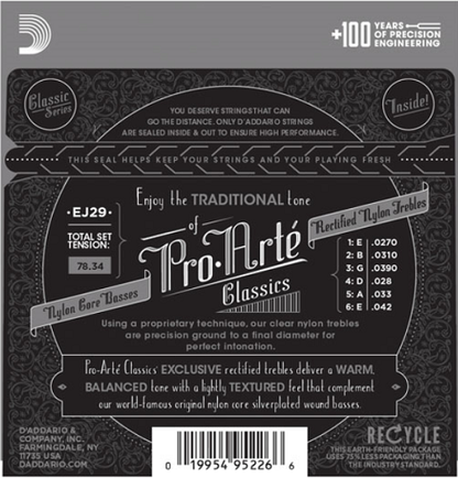 D'Addario  Pro-Arte Rectified TrebleS, Moderate Tension Classical Guitar Strings