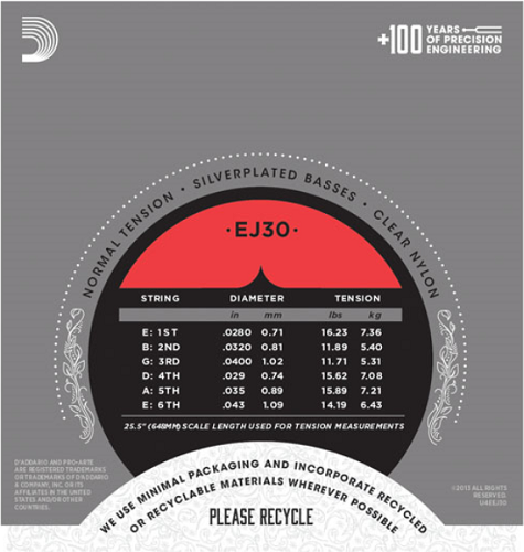 D'Addario  Pro-Arte Rectified TrebleS, Normal Tension Classical Guitar Strings