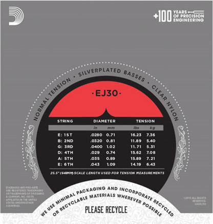 D'Addario  Pro-Arte Rectified TrebleS, Normal Tension Classical Guitar Strings