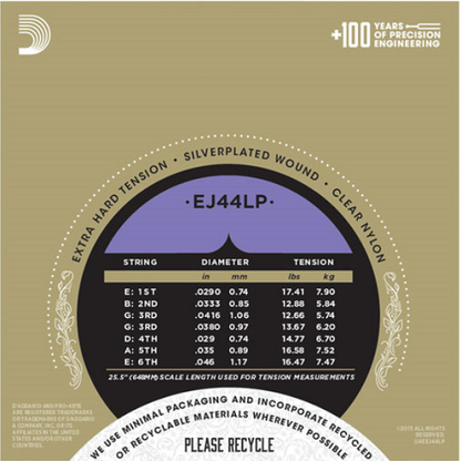 D'Addario Pro-Arte Lightly Polished Composite , Extra-Hard Tension Classical Guitar Strings - EJ44LP