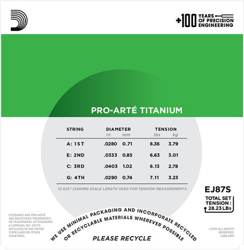 D'Addario TITANIUM, Soprano Ukulele Strings