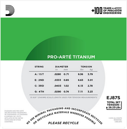 D'Addario TITANIUM, Soprano Ukulele Strings