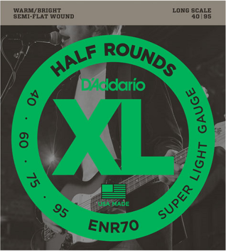 D'Addario Half Rounds, Super Light, Long Scale, 40-95 Bass Guitar Strings