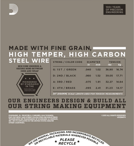 D'Addario Half Rounds, Super Light, Long Scale, 40-95 Bass Guitar Strings