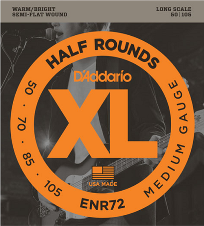 D'Addario  Half Round, Medium, Long Scale, 50-105 Bass Guitar Strings