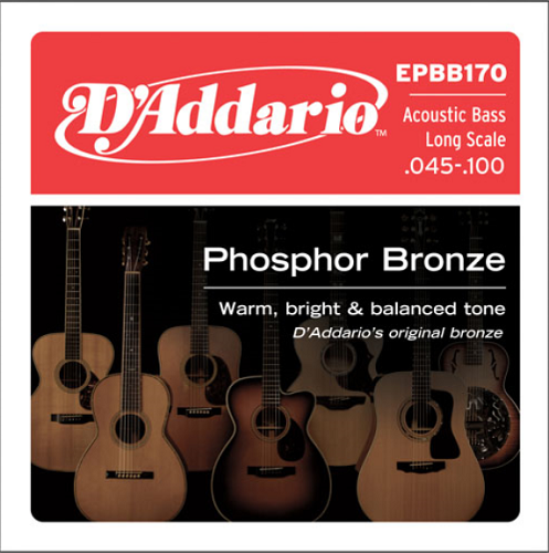 D'Addario  Phosphor Bronze, Long Scale, 45-100 Acoustic Bass Guitar Strings