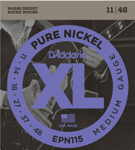 D'Addario  XL Pure NICKEL, BLUES/JAZZ, 11-48 Electric Guitar Strings