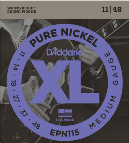 D'Addario  XL Pure NICKEL, BLUES/JAZZ, 11-48 Electric Guitar Strings