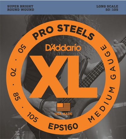 D'Addario  PROSTEELS, Medium, Long Scale, 50-105 Bass Guitar Strings