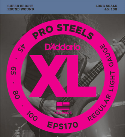 D'Addario PROSTEELS, Light, Long Scale, 45-100 Bass Guitar Strings
