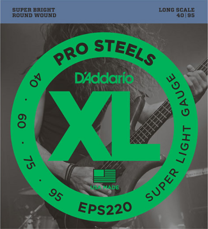D'Addario PROSTEELS, Super Light, Long Scale, 40-95 Bass Guitar Strings