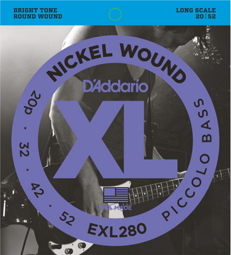 D'Addario Nickel Wound, Long Scale, 20-52 Piccolo Bass Strings