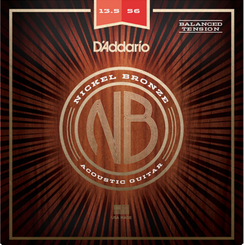 D'Addario  Nickel Bronze, Balanced Tension Medium, 13.5-56 Acoustic Guitar Strings