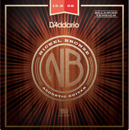 D'Addario  Nickel Bronze, Balanced Tension Medium, 13.5-56 Acoustic Guitar Strings