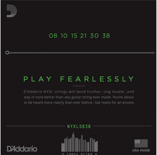D'Addario  Nickel Wound, Extra Super Light, 8-38 Electric Guitar Strings