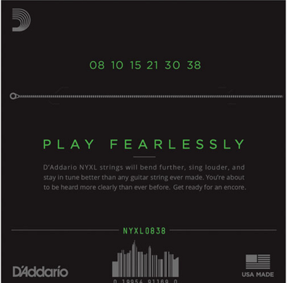D'Addario  Nickel Wound, Extra Super Light, 8-38 Electric Guitar Strings