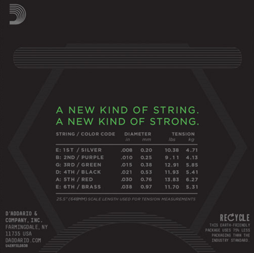 D'Addario  Nickel Wound, Extra Super Light, 8-38 Electric Guitar Strings