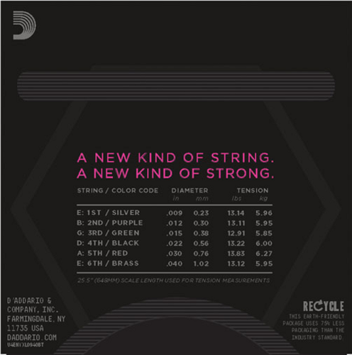 D'Addario Nickel Wound, Balanced TENSION, Super Light, 09-40 Electric Guitar Strings