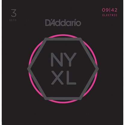 D'Addario Nickel Wound, Super Light, 09-42 Electric Guitar Strings - NYXL0942 3-PACK