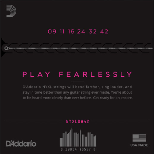D'Addario Nickel Wound, Super Light, 09-42 Electric Guitar Strings - NYXL0942 3-PACK