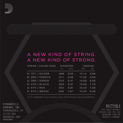D'Addario Nickel Wound, Super Light, 09-42 Electric Guitar Strings - NYXL0942 3-PACK
