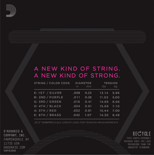 D'Addario Nickel Wound, Super Light, 09-42 Electric Guitar Strings