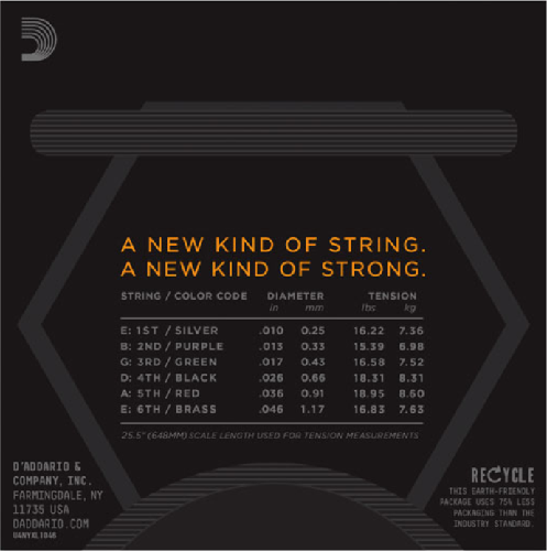 D'Addario Nickel Wound, Regular Light, 10-46 Electric Guitar Strings - 3-PACK